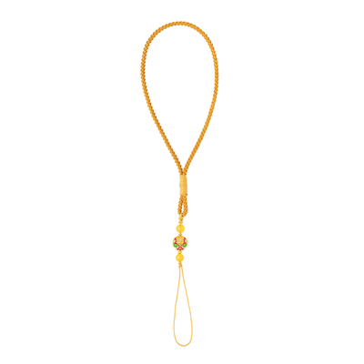 普陀山黄晶财珠合金财牌挂绳配件