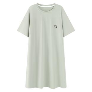 睡裙女夏季莫代尔短袖2026新款带胸垫一体女士夏天孕妇睡衣家居服