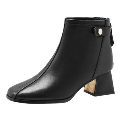 2023马丁靴粗跟皮鞋通勤风