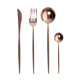 欧式ins不锈钢304牛排刀叉勺筷子四件套西餐餐具套装全套家用勺子