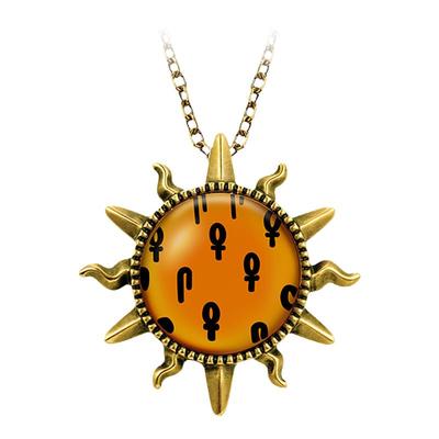 古埃及复古黄金琥珀太阳神吊坠