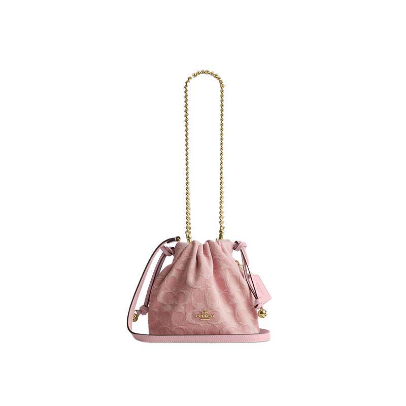 COACH/蔻驰官方 奥莱款faye粉色女士单肩手提包斜挎包云朵包CEP40