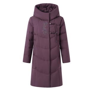 恒源祥集团FAZEYA妈妈羽绒服中老年白鸭绒保暖冬奶奶中长款女外套