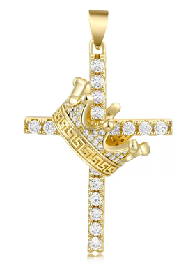 Mr.Bling满钻双面皇冠十字架吊坠