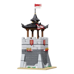 迪库积木官渡之战中国古代DIY城池防御建筑全套儿童玩具国风