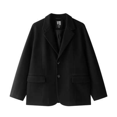 半墨大码男装冬季毛呢西装外套男休闲商务宽松加肥加大毛呢西服潮