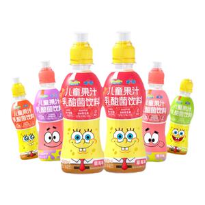 未零海绵宝宝儿童果汁乳酸菌饮料200ml多口味吸嘴设计儿童饮品