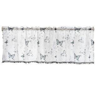 法式复古窗帘纱帘半帘卧室厨房飘窗短帘遮挡帘透光不透人窗纱门帘