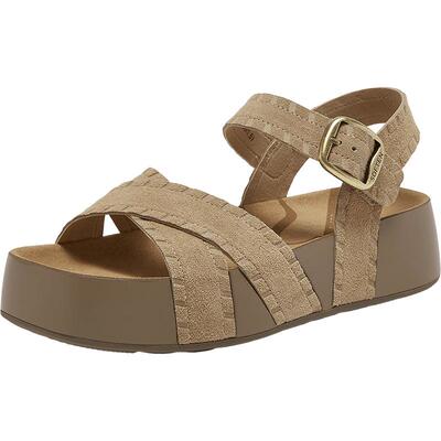 百思图2026夏季厚底勃肯凉鞋女