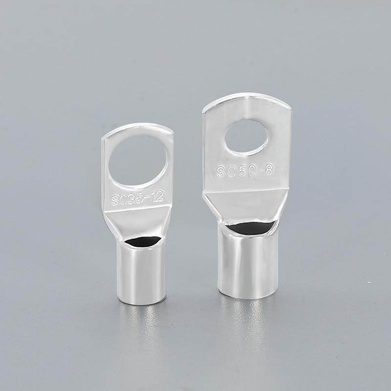 sc窥口铜鼻子35-8压线冷压50-8短鼻紫铜镀锡接线端子接头电线线耳