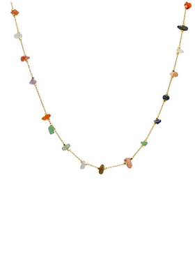 多巴胺彩色不规则石头项链ins风韩系甜酷小众设计感简约锁骨链