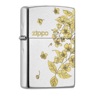 zippo打火机 春绘茉莉 磨砂雕刻正品煤油防风520送男友生日礼物