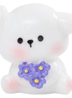 春季踏青小狗萌粒微景观桌面摆件