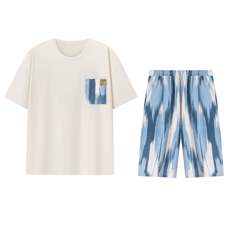 妮狄娅夏情侣棉质短袖短裤家居服