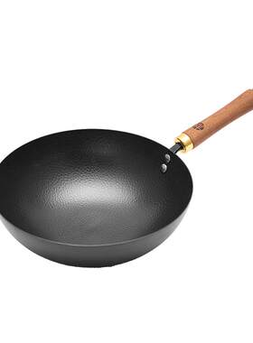 王源吉手工锻打物理不粘铁锅