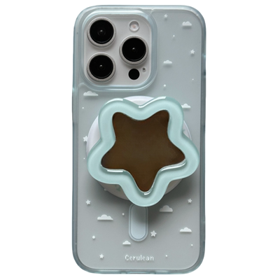 @BOBBY PLANET原创高品质肤感星星云朵磁吸镜子补妆支架日系可爱趣味适用iPhone17Promax手机壳苹果154防摔16