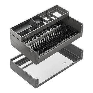 悍高KA橱柜拉篮铝合金三层抽屉式碗篮碗架带工具篮304不锈钢收纳