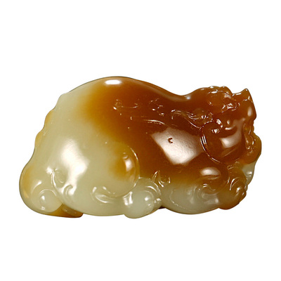 和田玉貔貅吊坠男款玉坠糖青白