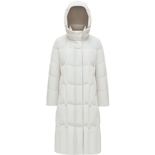 【鹅绒】波司登冬季女潮流厚羽绒服连帽长款美拉德抽绳收腰显瘦