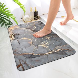 浴室门口吸水垫硅藻泥软卫浴防滑地垫家用卫生间进门脚垫厕所地毯