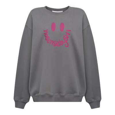 纯棉撞色笑脸时髦吸睛长袖卫衣