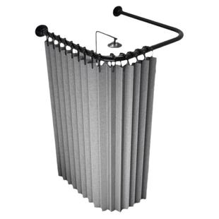 折叠磁吸浴室浴帘套装免打孔U型淋浴房卫生间隔断干湿分离防水帘