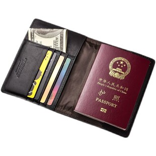 证件包牛皮复古登机卡真皮护照夹护照包护照收纳包皮夹卡片卡包男