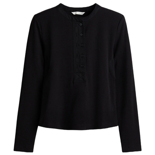 HM女装毛针织衫春季气质里外皆暖穿搭罗纹针织打底衫1317323