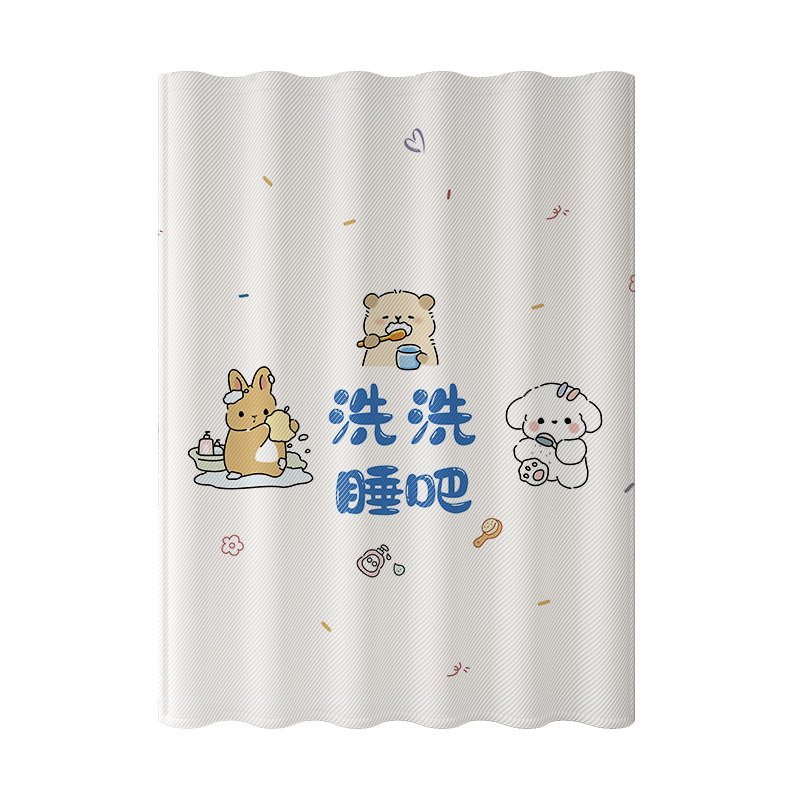 日式卡通丨160g重磅防水浴帘