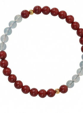 马年朱砂海蓝宝手串补火补水