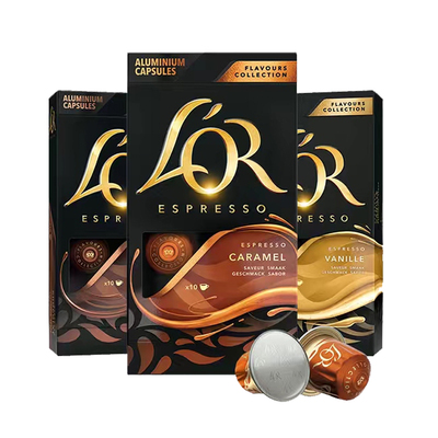 法国进口LOR香草巧克力焦糖风味咖啡胶囊30粒(兼容雀巢Nespresso