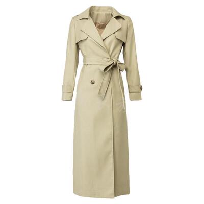 赫本风女超长款风衣2025新春秋时尚过膝外套加长版到脚踝经典大衣