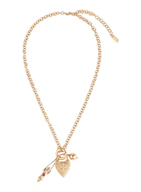 戚薇同款 DACCORD罗马鎏金雕刻做旧项链金色爱心复古原创设计饰品