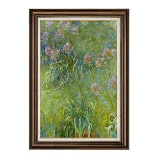 莫奈油画复古玄关装饰画竖版美式走廊过道挂画世界名画餐厅壁画