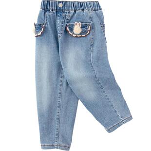 巴拉巴拉童装儿童长裤女童秋冬装甜美牛仔裤洋气复古休闲百搭小童