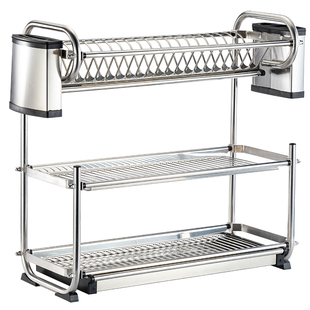 挂墙碗架304不锈钢碗碟架 放厨房置物架碗筷盘子刀沥水收纳盒壁挂