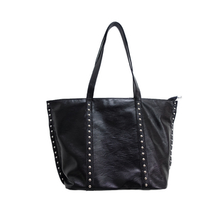 YAU大树 铆钉托特包黑色腋下大包包大容量轻朋克风通勤包潮酷包包