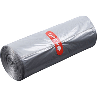 平口垃圾袋家用加厚厨房办公室卫生间黑色中号45x50cm实惠量贩装