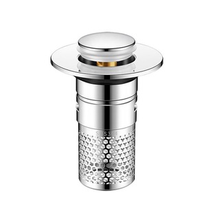 面盆按压式弹跳芯下水器排水过滤防堵加厚铜芯陶瓷大盖脸盆配件