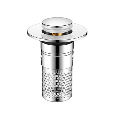 面盆按压式弹跳芯下水器排水过滤防堵加厚铜芯陶瓷大盖脸盆配件