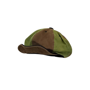 风车撞色设计款日系报童帽男女中性水洗古着贝雷帽小众翻檐八角帽