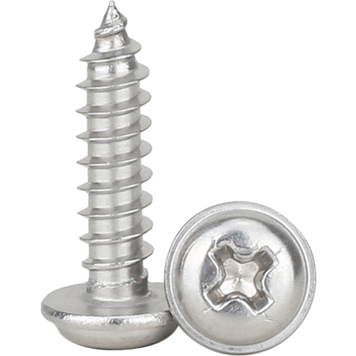 304自攻螺丝钉盘头十字槽带垫M2