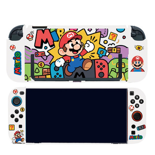 悠阔原创马里奥Switch NS保护套可爱卡通oled保护壳NS2硬软手柄套