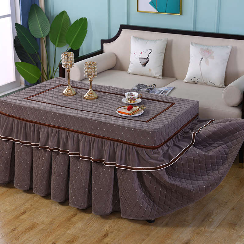 烤火桌罩套长方形加绒加厚烤火炉桌布罩烤火罩被冬季取暖电炉罩套