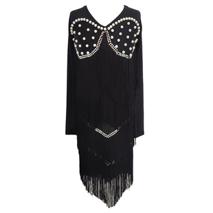 舞天骄拉丁舞表演服女童高端比赛花服成人演出服网红高级钻服流苏