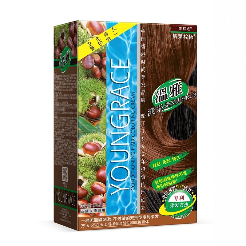 温雅漾采染头发膏植物茶棕色染发剂自己在家染旗舰店中短发