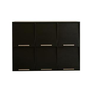 榆柳轩实木书柜家用客厅模块电视柜自由组合黑色意式极简皮埃尔柜