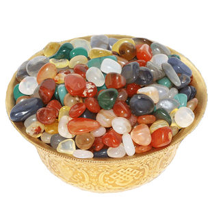 藏密坊 藏区佛堂优质供品七彩玛瑙七宝石供曼扎曼茶盘装藏八供用