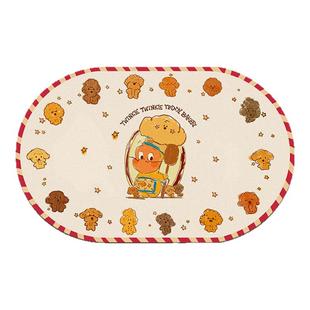 卡通星星人可爱浴室吸水家用地垫软硅藻泥厕所卫生间门口防滑脚垫