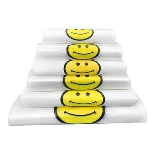 笑脸塑料袋定制做透明商用食品外卖打包袋手提购物方便大号袋批发